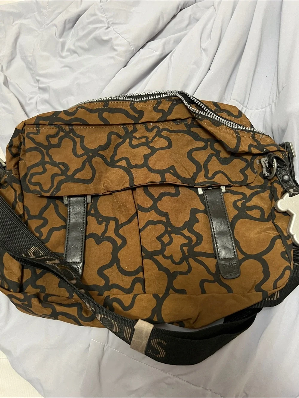 Tous Brown and Black Patterned Crossbody Bag